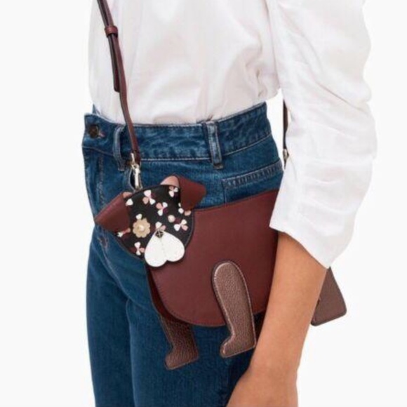 NWT Kate Spade Floral Face Pup Dog Crossbody - Picture 2 of 2